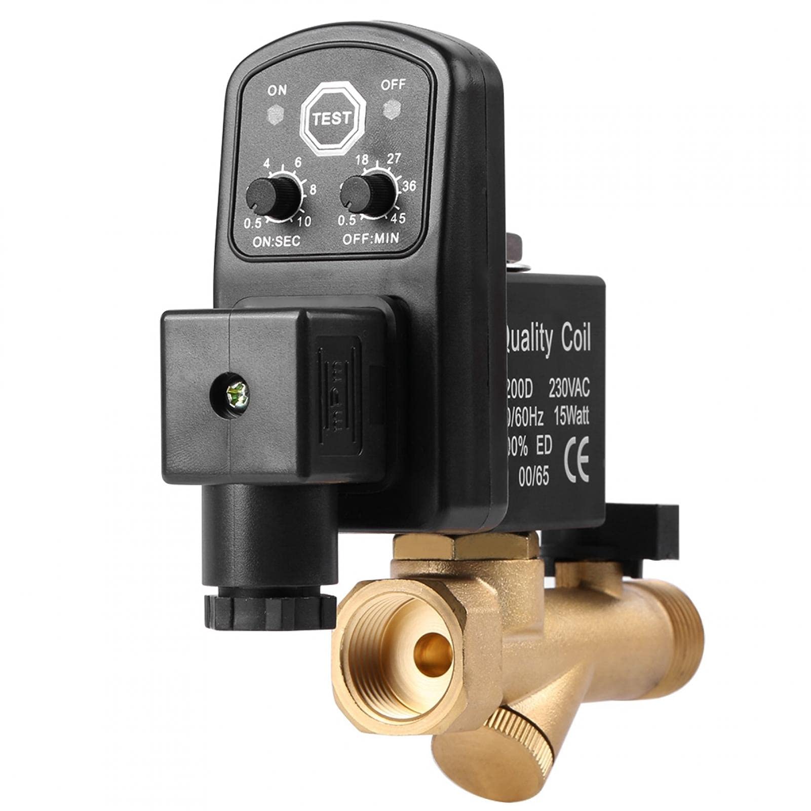 TICFOX G1/2 DN15 4 Points Electronic Drain Valve Special Automatic Electronic Timed Drain Valve Condensate Management for Cooler Air Compressor(AC230V)