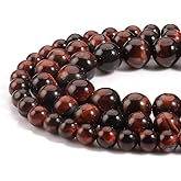 35pcs 10mm Red Tiger Eye Beads Natural Gemstone Beads Round Loose Beads for Jewelry Making