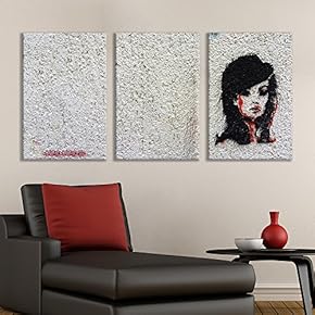 3 Panel Canvas Wall Art - Triptych Street Graffiti Series - Life is Perfect - Giclee Print Gallery Wrap Modern Home Art Ready to Hang - 16"x24" x 3 Panels