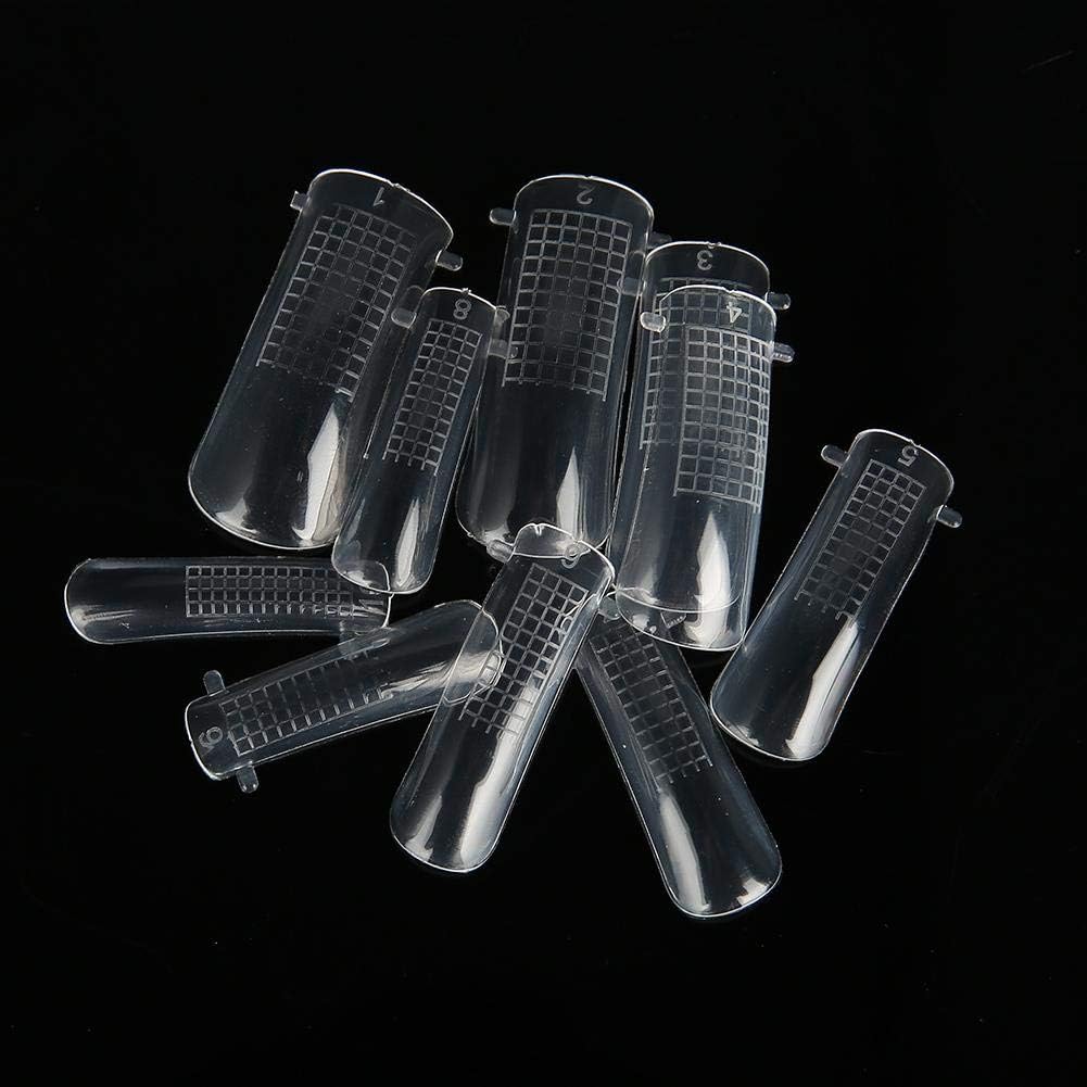 Nail Gel Mold Tips, 100pcs Clear Nail Form Full Cover Quick Building Gel Mold Tips Nail Extension DIY Manicure Tool - Image 4