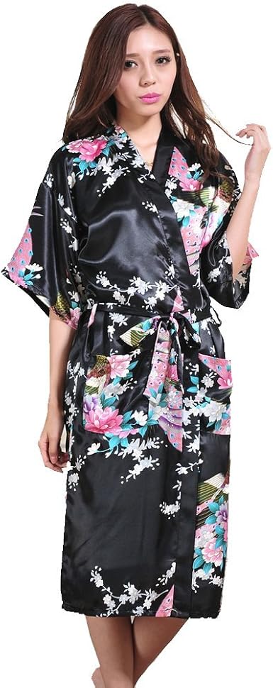 women's silk kimono dressing gown