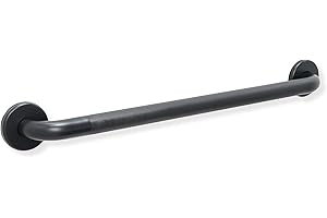 GRAB BAR SPECIALISTS Bathroom Safety Grab Bar - Matte Black/Shower Tub Toilet Steps ADA/304 Stainless Steel/Knurled/ 42"