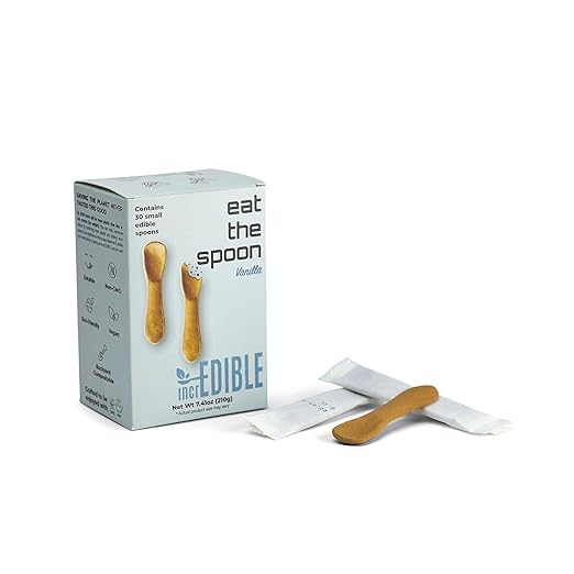 incrEDIBLE Edible Spoons Crunchy Eco Friendly Alternative to Compostable Cutlery