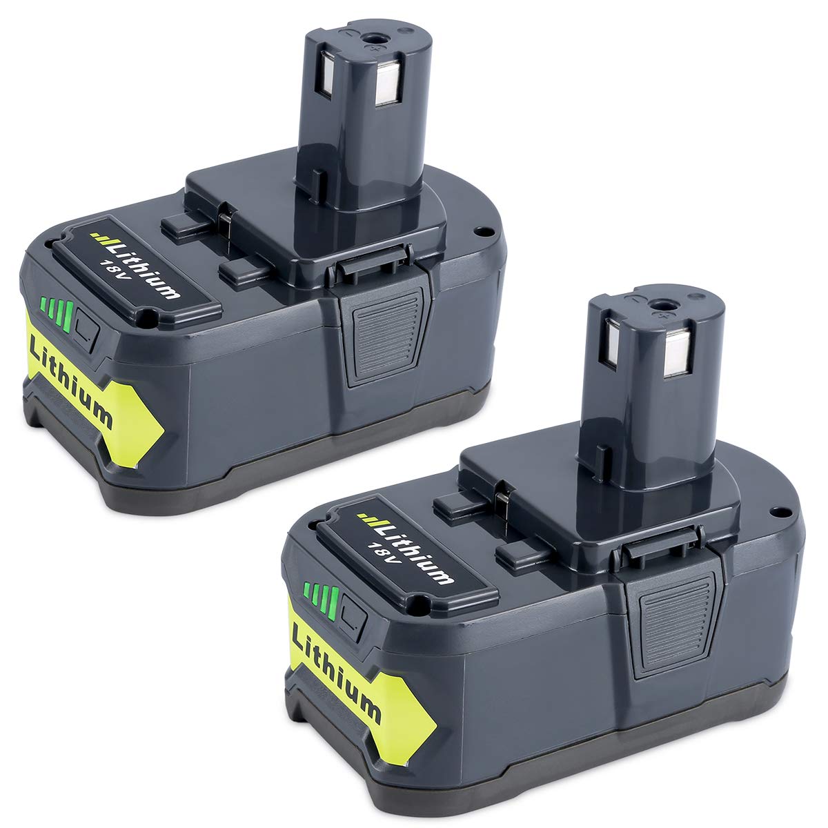 Biswaye 2 Pack 5000mAh 18V Lithium Battery P108 for Ryobi, Replacement for Ryobi 18-Volt ONE+ Cordless Power Tools Battery P122 P102 P103 P104 P105 P107 P108 P109