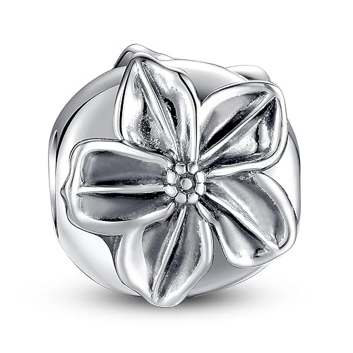 Glamulet In Argento Puro 925 Con Fiore In Argento Di