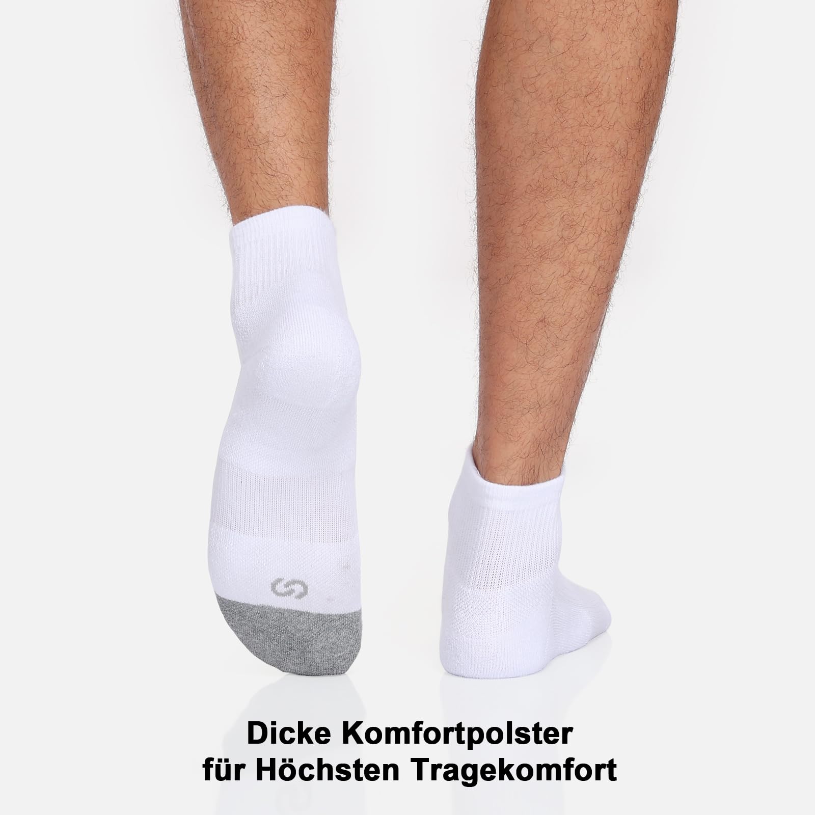 anqier 6 Paar Quarter Sportsocken Herren Damen mit Frotteesohle 4