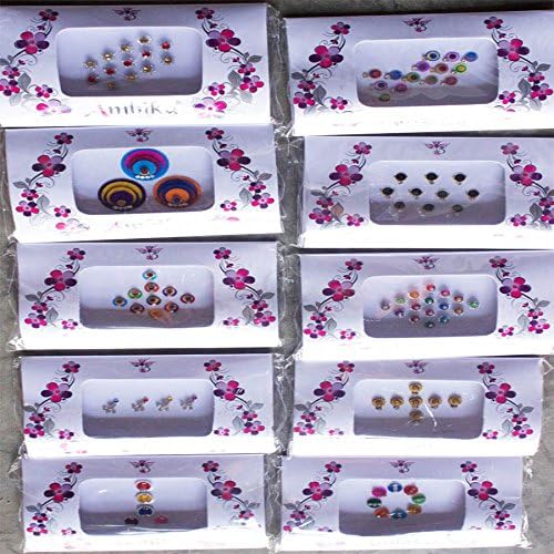 10 x TIZIL Bindi Packs with exact selected designs - Bindi Packets / Fancy / Bollywood / Bellydance Bindis
