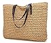 Molodo Summer Straw Handbags Top Handle Crossbody Shoulder Satchels Tote Beach Purse Bags (Light-coffee1)
