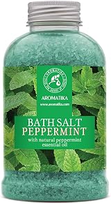 AROMATIKA Peppermint Bath Salts 600g Natural Essential Oil Muscle Relaxation view 1