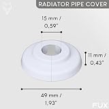 FUX 2 Pieces Radiator Pipe Covers 15mm Pipes White Black Grey Brown 9016 view 3