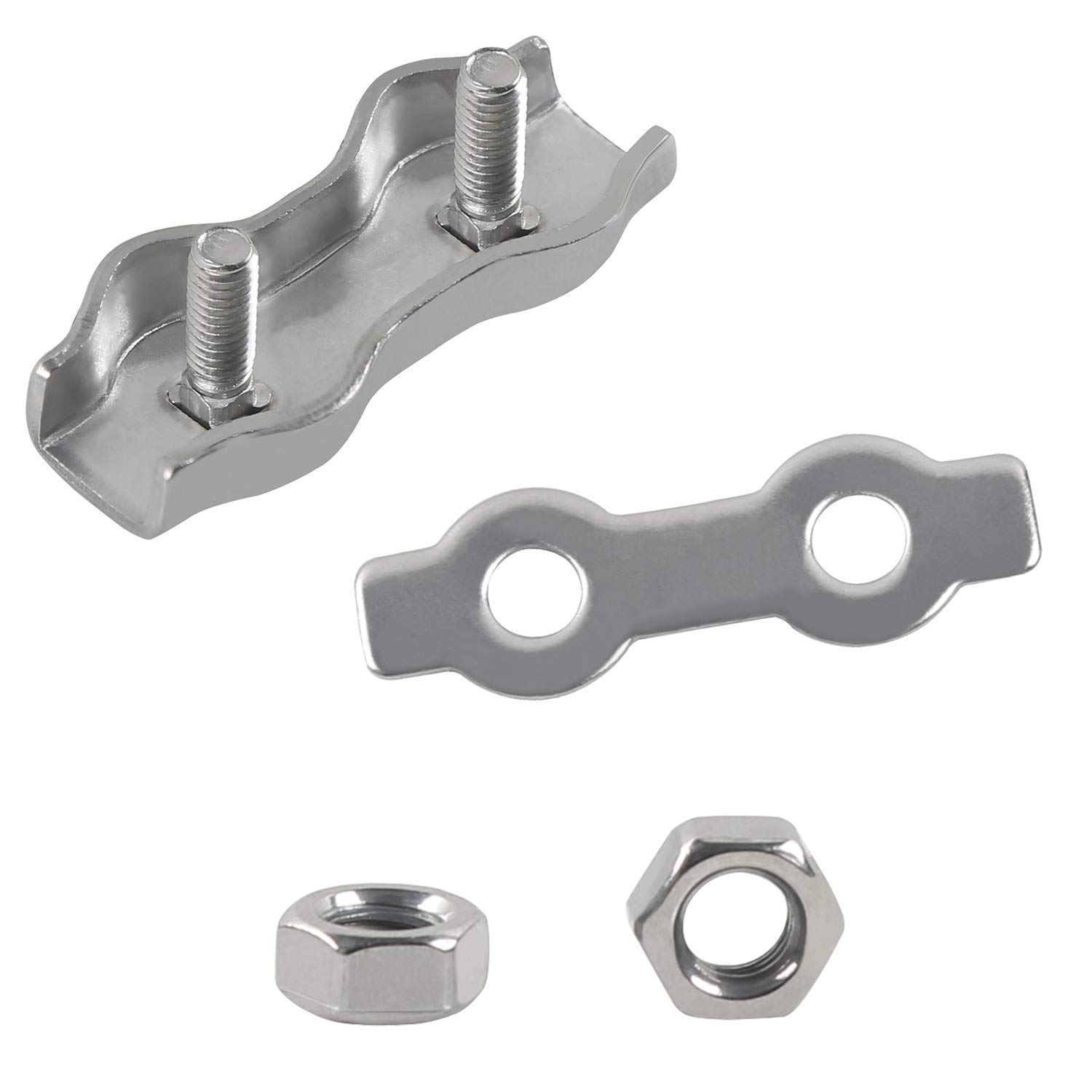 M6 Duplex Clamp 304 Stainless Steel Heavy Duty Wire Rope Clips Duplex