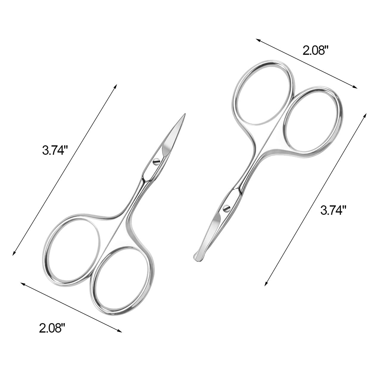 Eafing Nose hair Scissors & Mustache Trimmers, Beard, Eyebrows & Eyelashes Trimming Scissors with Larger Finger Rings, Comb: Beauty
