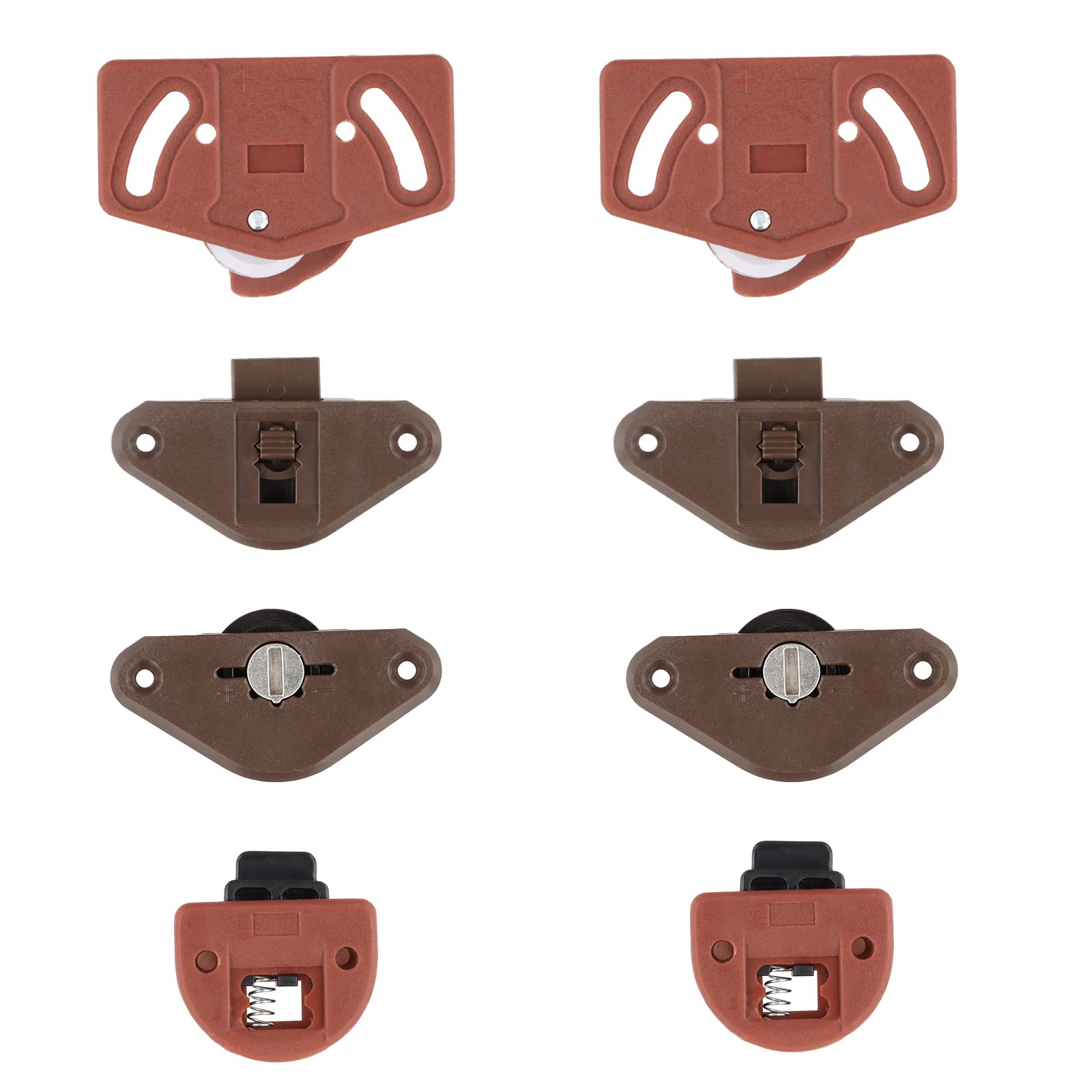 4 Pairs Sliding Door Roller Sliding Door Wheels Sliding Door Latch Sliding Cabinet Guide Part Furniture Wardrobe Cupboard Sliding Door Rollers Wheels Gear Kits for Furniture Sliding Door Fitting