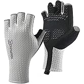 LJCUTE Fingerless Fishing Gloves for Men Women, Sun Protection & Breathable Cycling Gloves for Kayaking, Bike, Workout, Hunting
