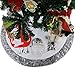 WEWILL 36'' Luxury Silvery Christmas Tree Skirt Santa Embroidered White Santa Claus Snowflake with Satin Border Xmas Tree Skirt Christmas Tree Ornaments Gifts