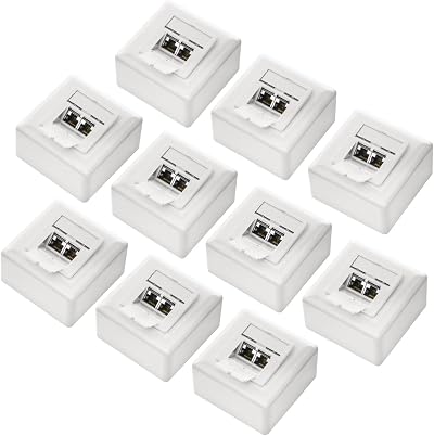 deleyCON 10x CAT6a Network Socket Set Fully Shielded Aluminium Housing LSA