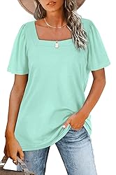 WIHOLL Short Sleeve Shirts for Women Dressy Casual