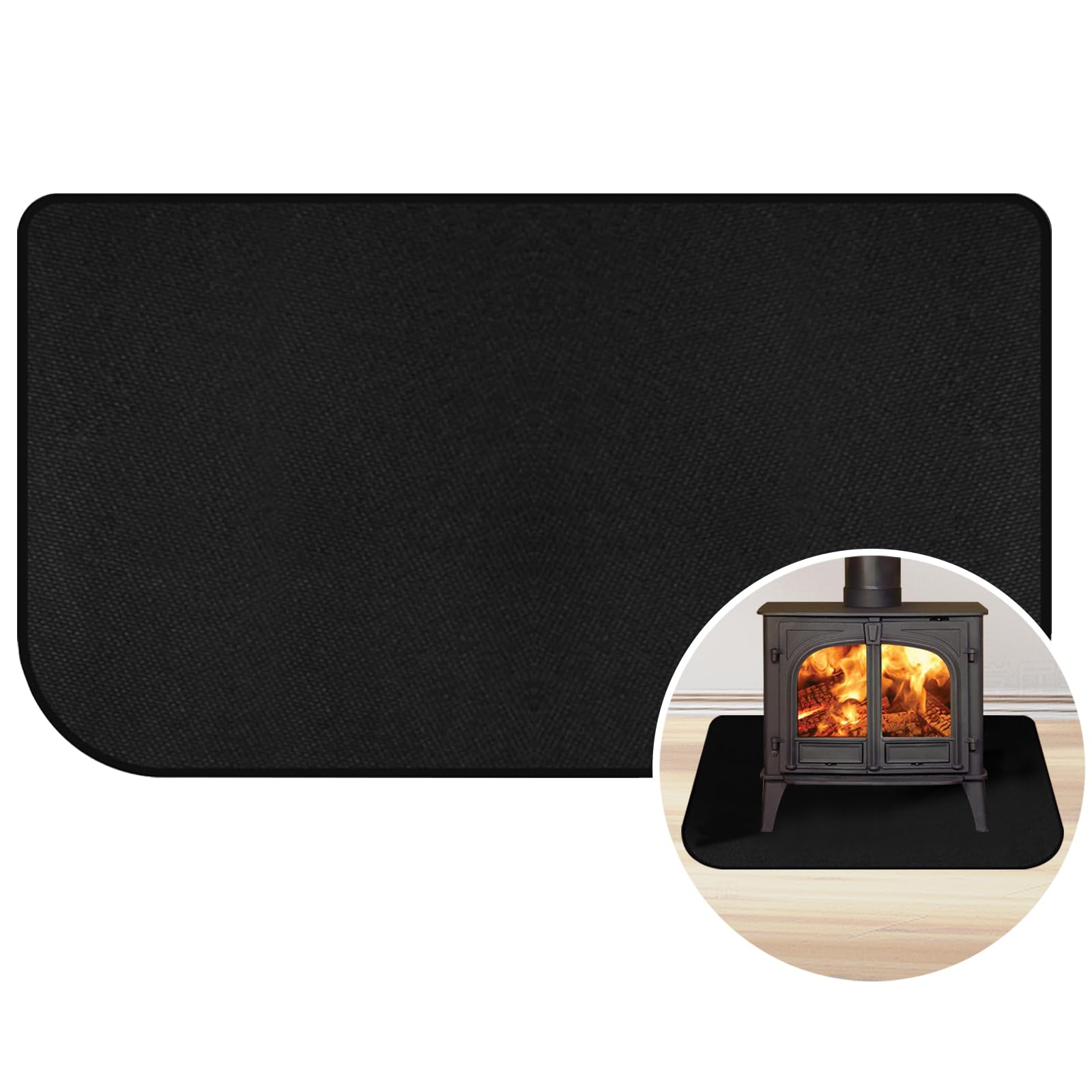 LeadCon Fireproof Fireplace Mat, 60 x 106 cm, Fireproof Mat, Fireplace Mat, Fibreglass Mat, Protects the Lawn Floor from Sparks, Embers