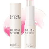 NewBang Color Changing Blush Stick for Cheeks Makeup,Clear Blush PH Temperature Changing Pink Cream Blusher Magic Waterproof Face Stick Multi-Use Lips and Cheek Tint,Matte Finish Natural Lightweight