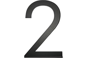 Adoorn 4 Inch Mailbox Numbers - Number 2, Black Color, Each Sold Individually, Premium Metal Self Stick Address Numbers, Weatherproof Mailbox Numbers for Outside