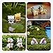 EMiEN 14 Pieces Mini Animals Miniature Ornament Kits Set for DIY Fairy Garden Dollhouse Decoration, Cats,Dogs,Frogs,Dolphins,Sheep,Cow,Rabbit Miniature Ornament for Fairy Garden Plant Décor
