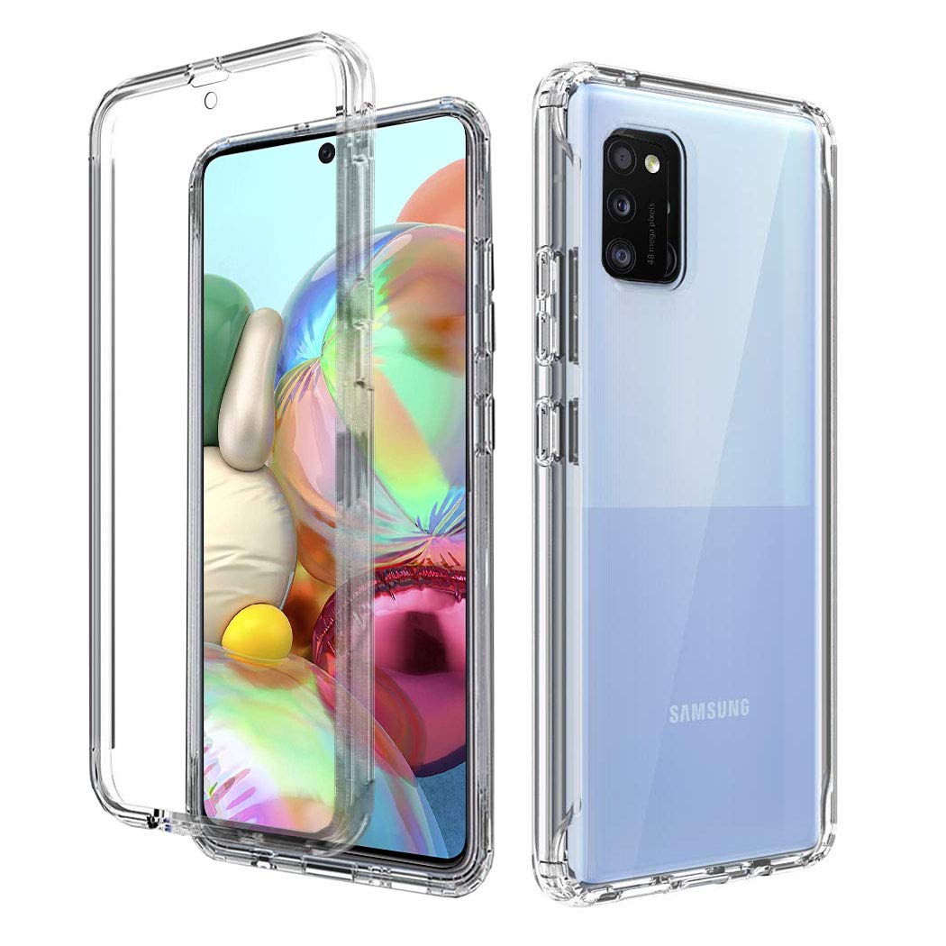 Samsung Galaxy A71 6.7" SM-A715F/DSN Case, Samsung Galaxy A71 Front and Back Case, Transparent Clear Fully Protection PC Hard Soft Cover Bumper Shockproof For Samsung Galaxy A71