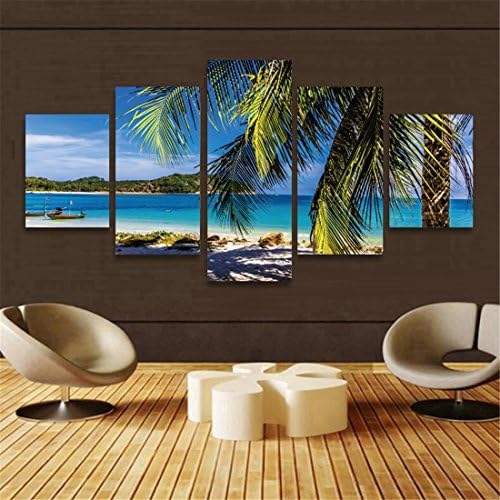 5 Pcs/Set Hawaii Beach HD Canvas Print Home Decor Wall Art Oil Paintings on Canvas Beautiful Picture No Framed