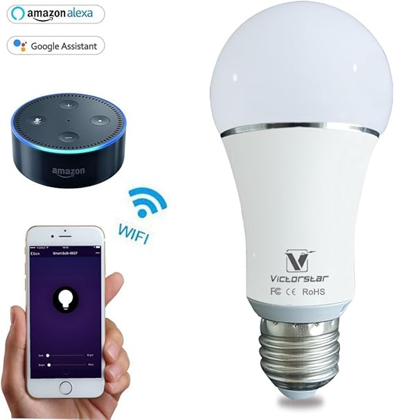 WiFi Bombilla Alexa LED Lámpara VICTORSTAR Inalámbrico Regulable Luces