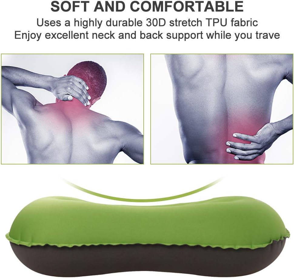 SHANGJ Inflatable Pillow, Ultralight Camping Pillow Travel Compressible Pillow.Compressible, Compact - Image 5