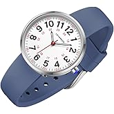 Bomieux Smaller Nurse Watch for Nurses Doctors Women,Waterproof Analog Watches with Easy Read Luminous Dial,Military Time Watch with Japanese Quartz Movement,Second Hand, 12/24 Hours,Silicone Band