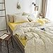 VM VOUGEMARKET Yellow Duvet Cover Set Queen,Plaid Duvet Cover with 2 Pillow Shams - Hotel Quality 100% Cotton - Luxurious, Comfortable, Breathable (Queen,Rio)