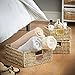 VonHaus Set of 3 Square Seagrass Storage Baskets with Insert Handles Ideal for Bathroom and Home Organization ,Brown ,Set of 3 Seagrass