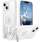 Temdan Magnetic Compatible with iPhone 14 Case/iPhone 13 Case,[Built-in Invisible Kickstand][Compatible with MagSafe][Military Grade Shockproof] Slim Translucent Matte Phone Case for iPhone 14/13 6.1"
