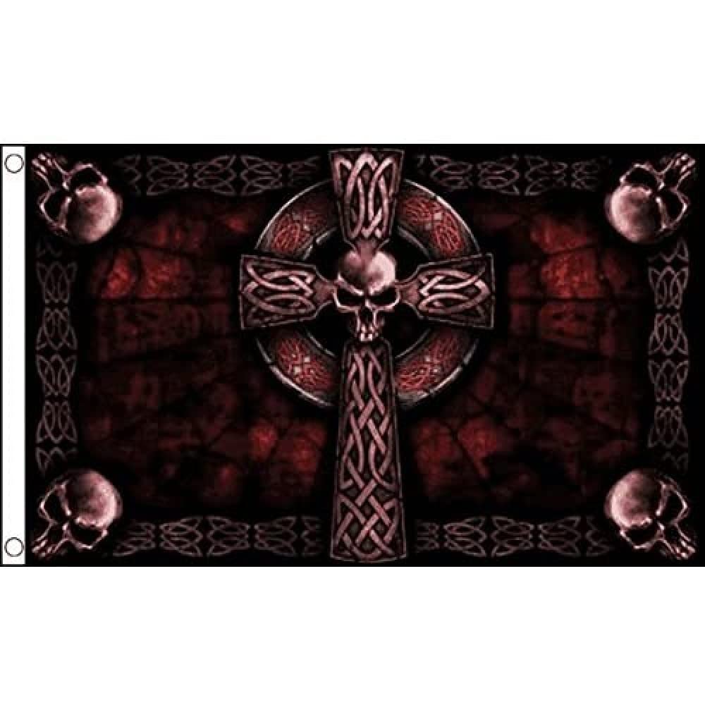 AZ FLAG - Skull With Cross Flag - 3x5 Ft - 100D Polyester Pirate Banner with Two Metal Grommets - Fade Resistant - Vivid Colors - 3' x 5' Feet - 150x90 Cm