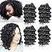 Brazilian Hair Short Human Hair 4 Bundles Deep Wave 100% Unprocessed Deep Curly Wave 8 inches 50g/Piece by Forevery (4 Piece, Natural Clolor Deep Wave)