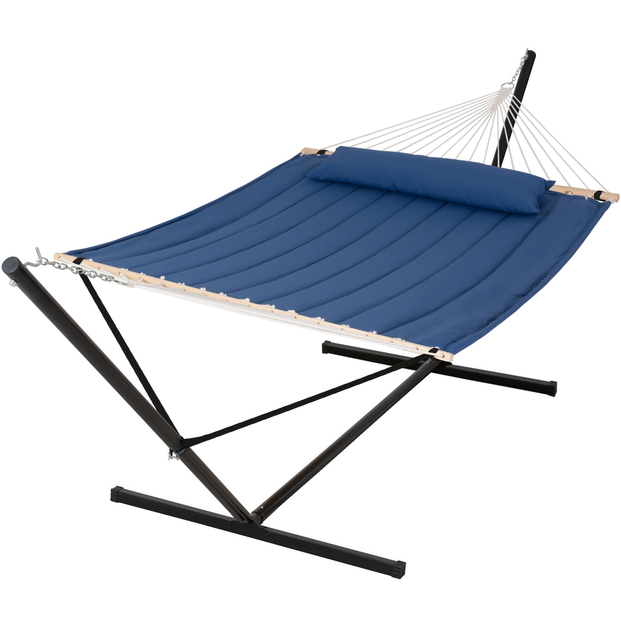 Photo 1 of ***IMAGE REFERENCE****SUNCREAT 2 Person Free Standing Hammock with 15 ft Stand, 475 lbs Capacity, Backyard Hammock with Stand, Navy