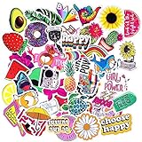 HONZZ VSCO Stickers for Hydro Flask Water Bottles,50 Pieces Laptop Computer Sticker Aesthetic,Trendy Stickers for Teens,Girls Phone,Travel 100% Vinyl