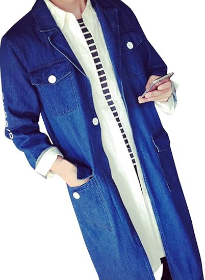 Amazon ネルロッソ Nerlosso ｇジャン メンズ ロング コート デニム ジャンパー ブルゾン スタジャン 大きいサイズ ミリタリージャケット ライダース 正規品 3xl ブルー Cmw 3xl Bu コート ジャケット 通販