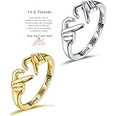 Adjustable Hand Heart Irish Claddagh Ring, Love Heart Claddagh Couple Ring Promise for Women, Heart Jewelry Valentine's Day Rings Mothers Day Valentines Holiday friends