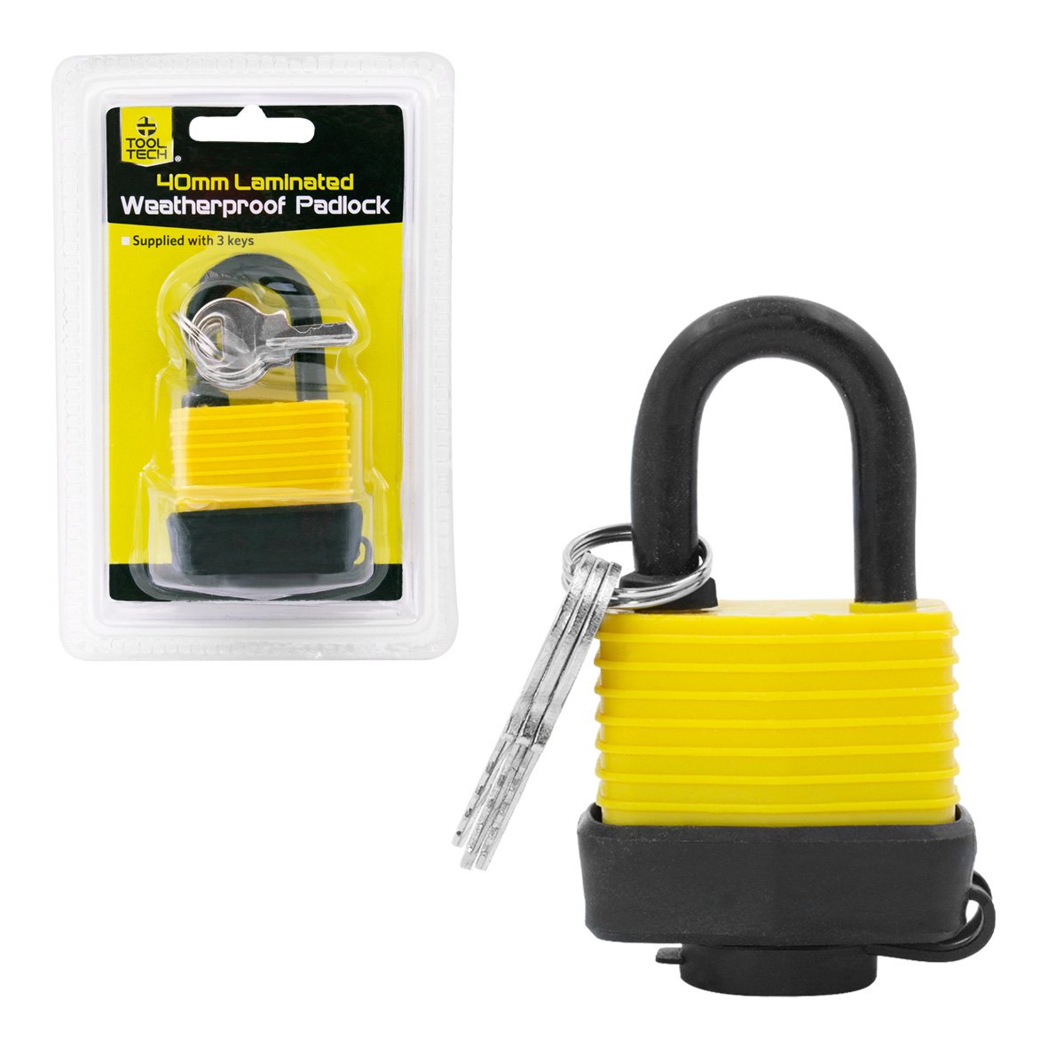 Tool Tech 40mm Laminated Weatherproof Padlock