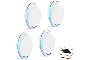NSONGSE Mouse Mice Repeller Indoor, 4 PCS Rodent Rat Repellent Indoor, Ultrasonic Pest Mouse Repeller Indoor, Spider Repellent Indoor, Pest Roach Repellent Ultrasonic Plug in, Rat Repellent for House