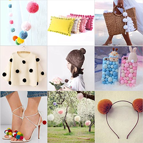 Pompom Makers, 4 Sizes Pom-pom Maker Fluff Ball Bobble Weaver Needle Craft Knitting Wool Tool Kit DIY with Sewing Scissors Fabric Shears