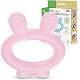 Haakaa Silicone Baby Teether - Rabbit Ear Frozen Teething Toy for Babies 3-6 Months- Cold Teething Relief - BPA Free Silicone