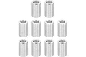 PATIKIL M3 Aluminum Spacers, 10 Pcs Metal Spacer Aluminum 3.1mm ID x 5mm OD x 8mm L Aluminum Spacer Screw Standoff Round for M3 Screw Bolts