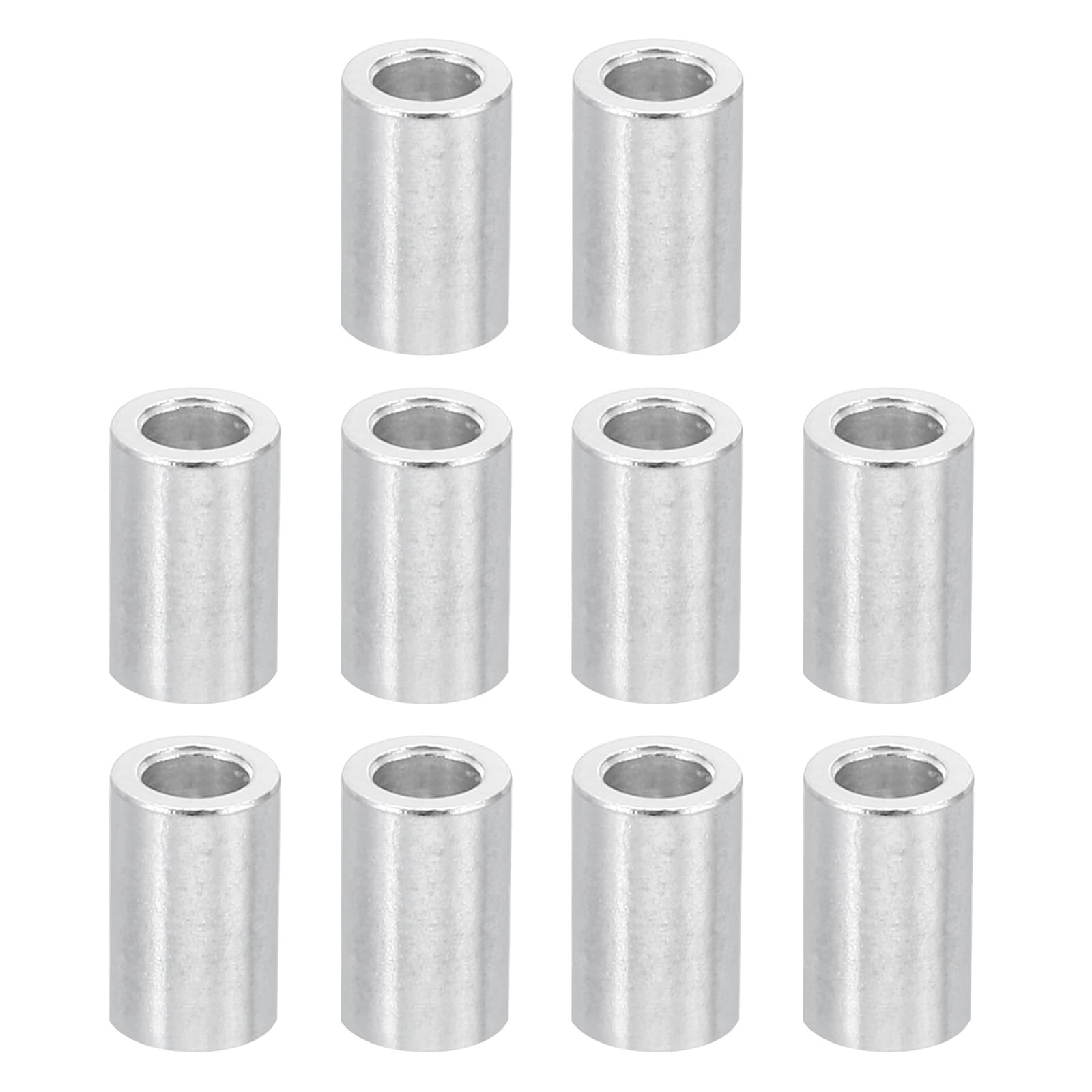 PATIKIL M3 Aluminum Spacers, 10 Pcs Metal Spacer Aluminum 3.1mm ID x 6mm OD x 8mm L Aluminum Spacer Screw Standoff Round for M3 Screw Bolts