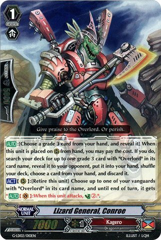 Cardfight!! Vanguard TCG - Lizard General, Conroe (G-LD02/010EN) - G Legend Deck 2: The Overlord blaze 