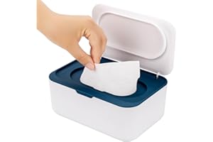 WENVASTREE Baby Wipes Dispenser, Wipe Holder for Baby & Adult,Keeps Wet Tissue Fresh, Non-Slip Wipes Case,Easy Open & Close， Flushable Wipe Container with Sealing Design Lid