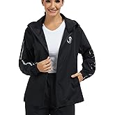 NINGMI Lightweight Rain Jacket Women Raincoats with Hood Waterproof Jacket Windbreaker Zipper for Hiking Outdoor Travel