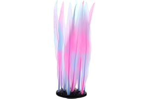 CAPASTEC Soft Silicone Glowing Seaweed, Fluorescence Aquatic Artificial Kelp for Aquarium (Pink)
