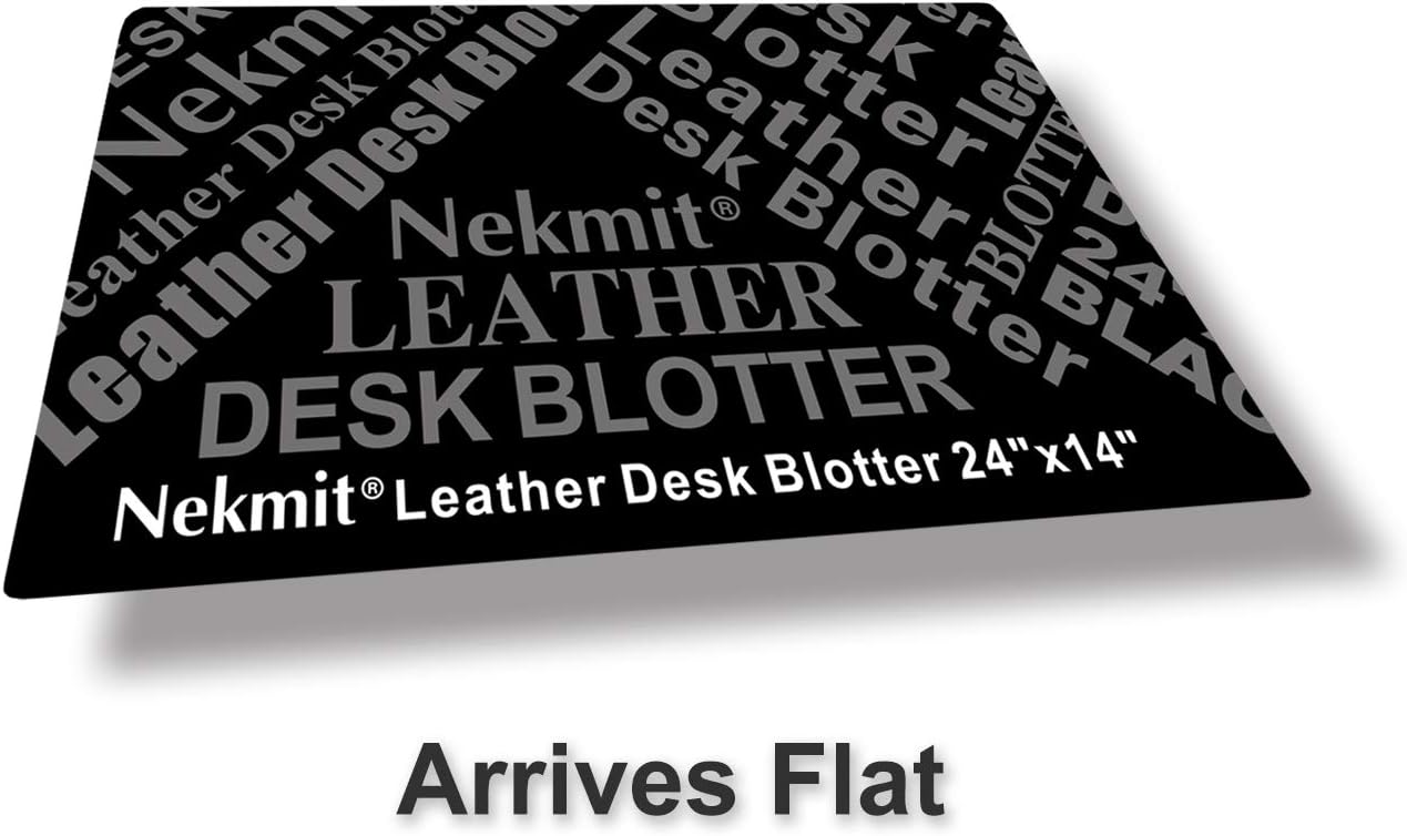 Nekmit Leather Desk Blotter Pad 24 x14 Inches, Waterproof, Non-Slip, Black : Office Products